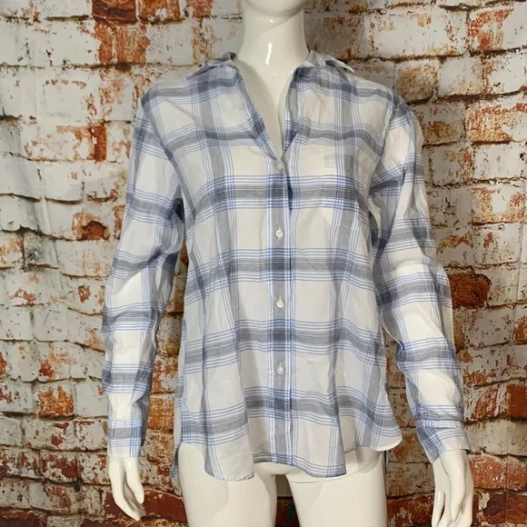 Anthropologie Grayson Blue Plaid Button Down Shirt - Picture 5 of 13